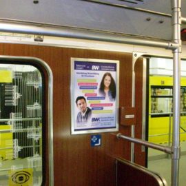 U-Bahnwerbung auf den Linien U1-U4 für das BWK BildungsWerk in Kreuzberg