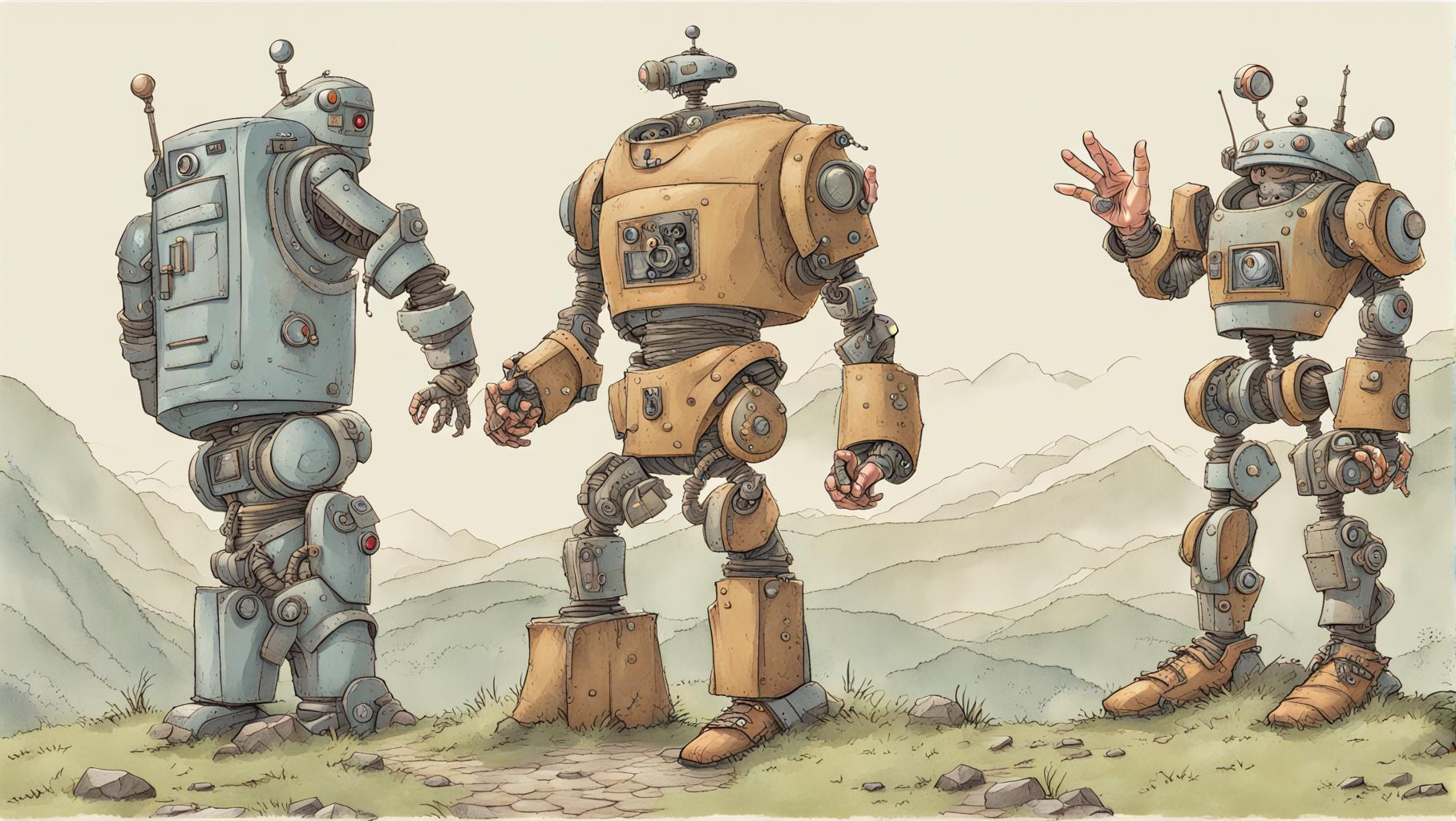 Symbolbild: 3 Roboter